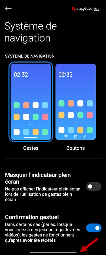 navigations gestes android 5 gestes actives