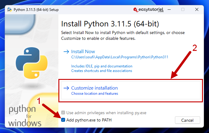 pip pas reconnu powershell cmd windows python 6 custom installation