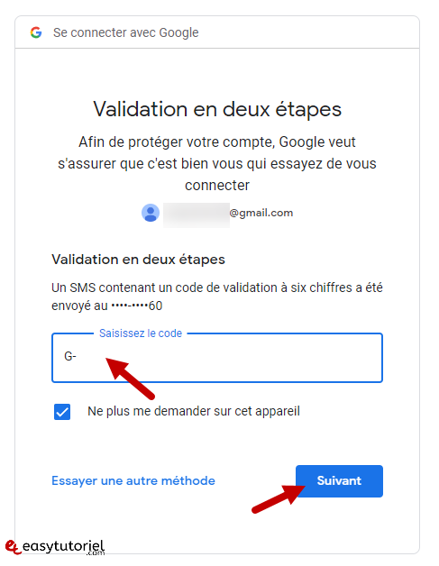 proprietaire numero telephone 4 verification deux etapes