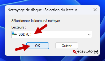 selectionnez le lecteur a nettoyer