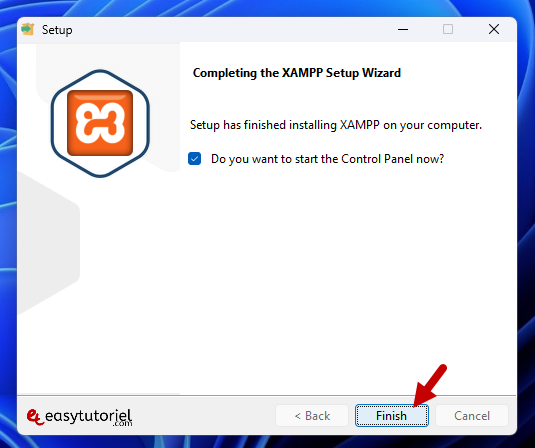 serveur php mysql xampp windows 11 finish