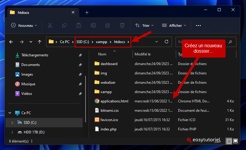 serveur php mysql xampp windows 16 htdocs