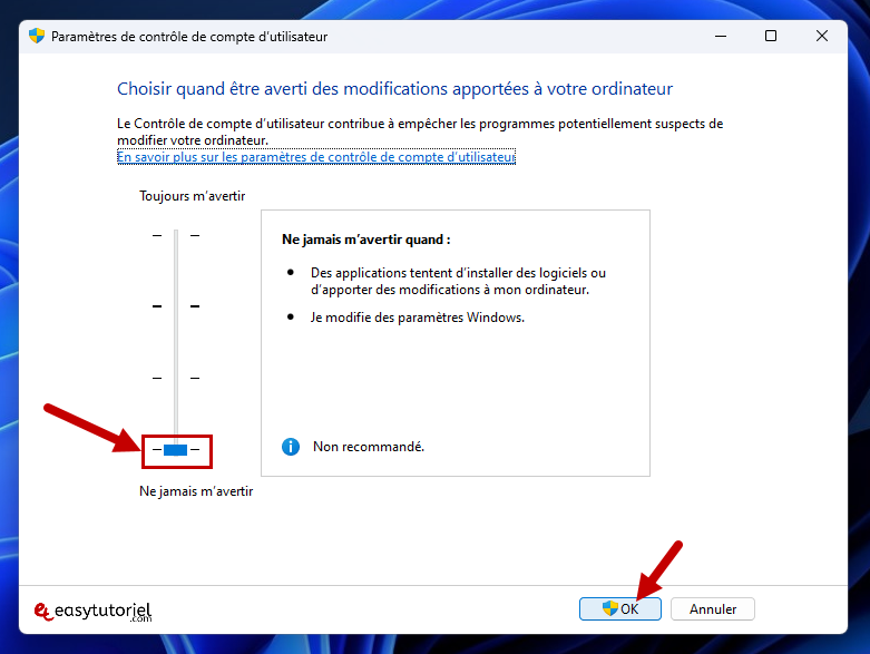 serveur php mysql xampp windows 5 parametres de controle de compte d utilisateur