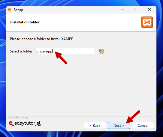 serveur php mysql xampp windows 8 chemin d installation