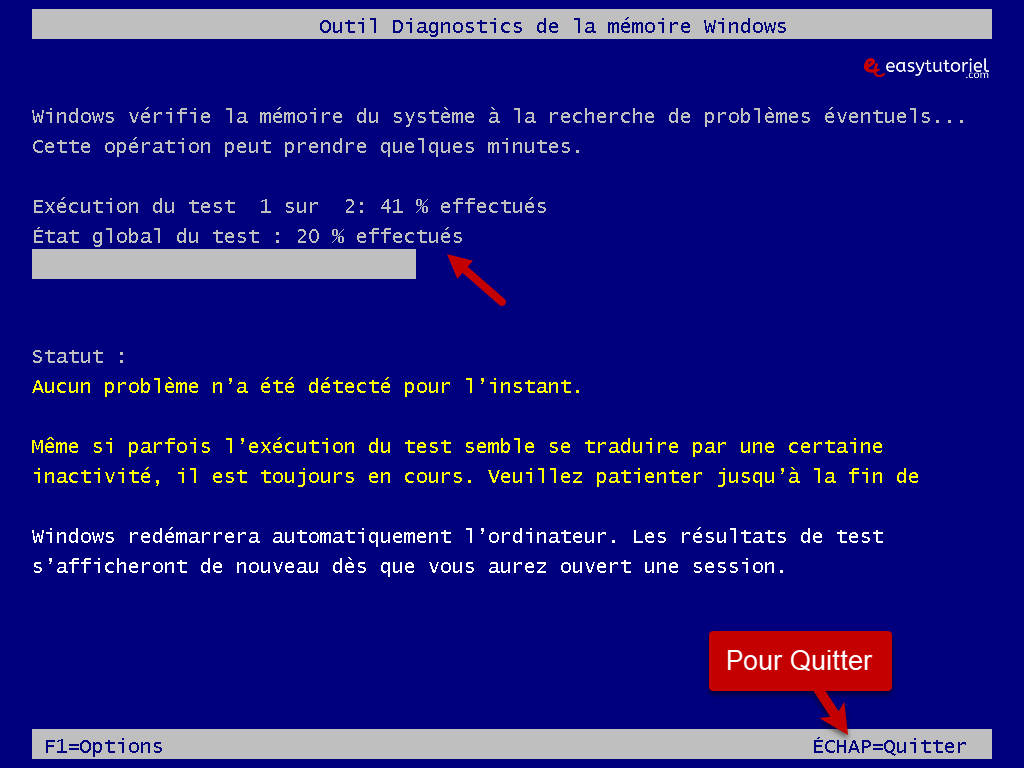 verifier memoire ram 4 analyse en cours