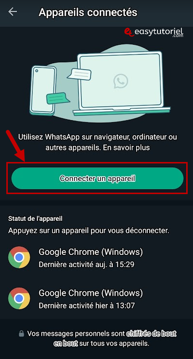 whatsapp savoir avec qui personne parle 6 connecter appareil
