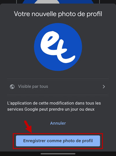 changer photo profil gmail android 10