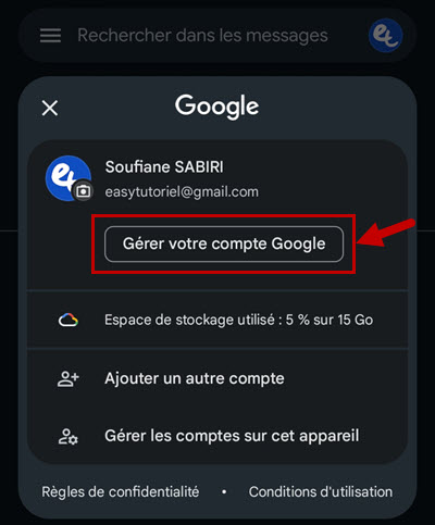 changer photo profil gmail android 3