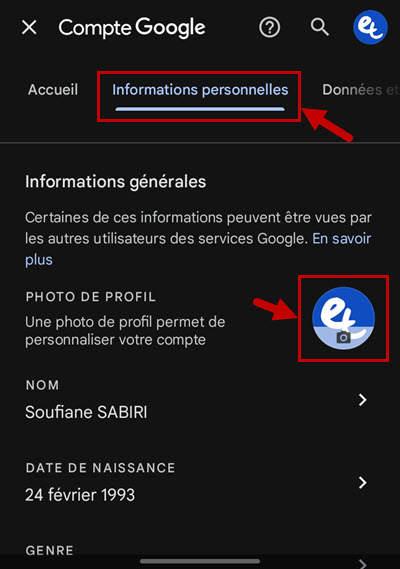 changer photo profil gmail android 4