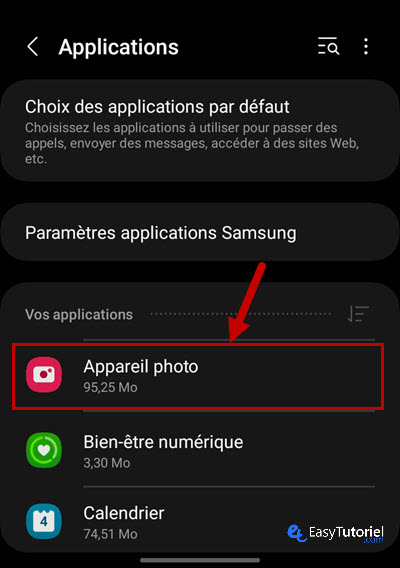 desactiver camera android 3