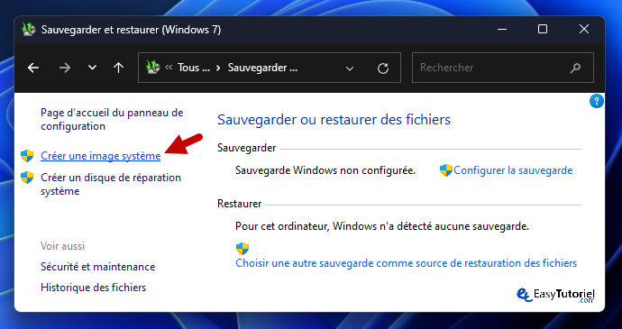 faire sauvegarde windows 11 3