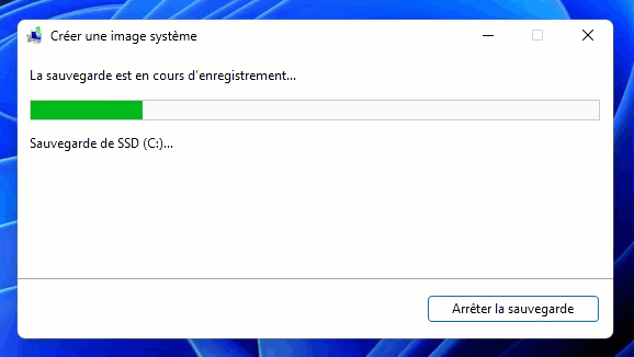 faire sauvegarde windows 11 7