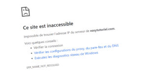 impossible trouver adresse ip serveur err name not resolved ce site est inaccessible