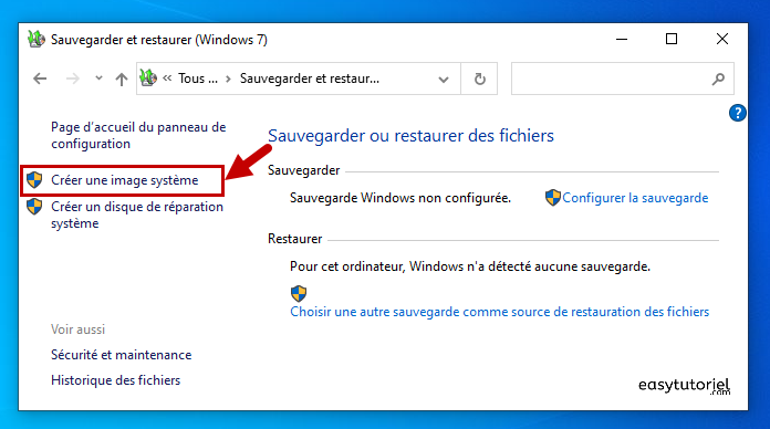 sauvegarde windows 10 3 creer un disque systeme