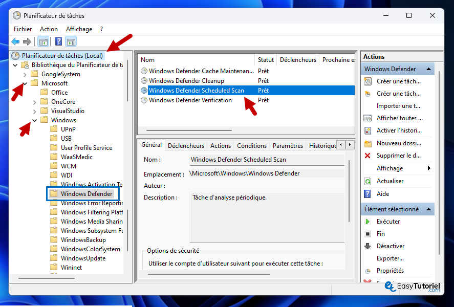Antimalware Service Executable 100 3 planificateur de taches windows defender scheduled scan