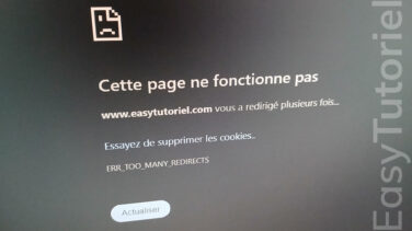 erreur chrome err too many redirects solution