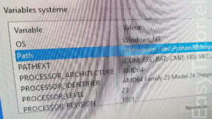 modifier les variables systeme path windows 11