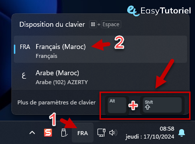 changer clavier qwerty a azerty 7 changer alt maj shift