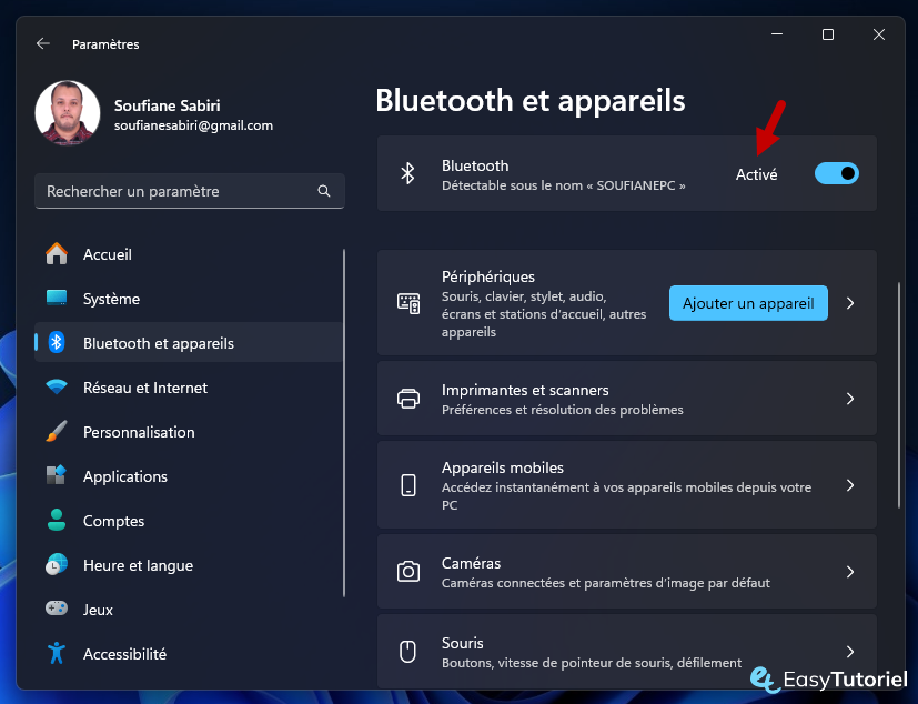 activer bluetooth windows 11 3 bluetooth active