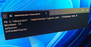 afficher dernieres lignes windows powershell