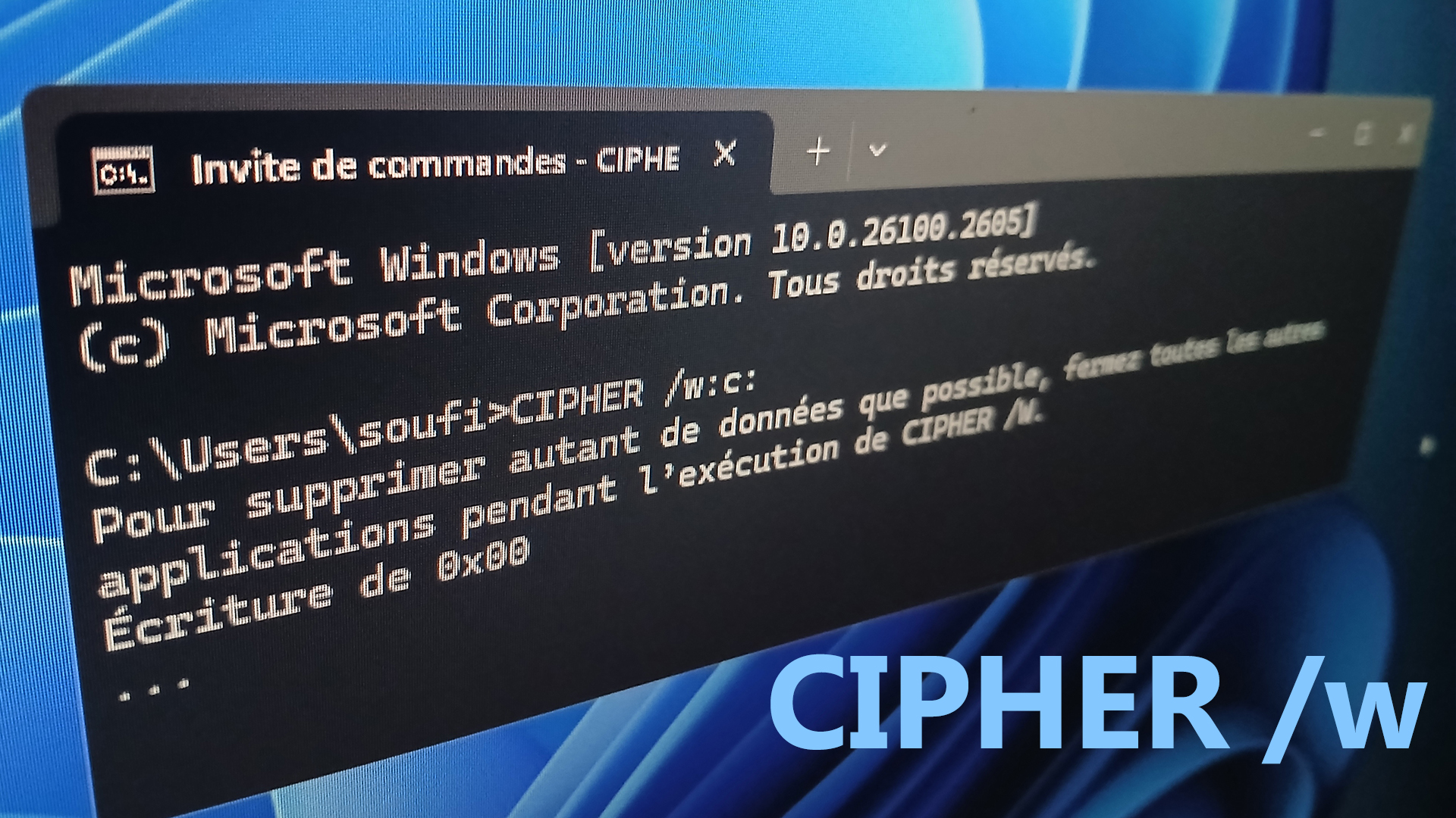 在 Windows 中使用“CIPHER /w”删除已删除的数据