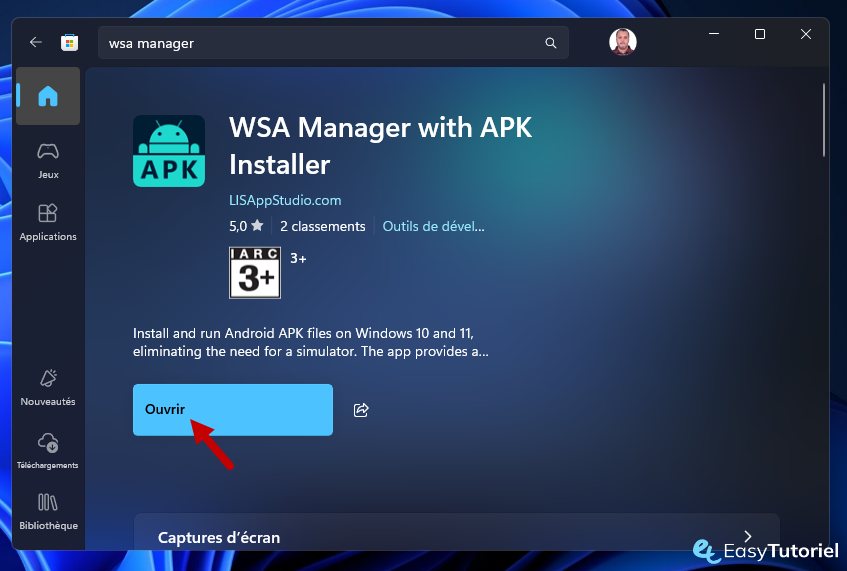 wsa manager apk installer windows 2 ouvrir
