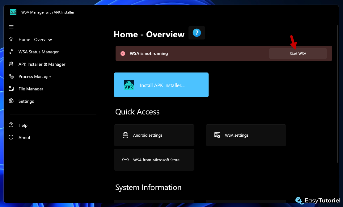 wsa manager apk installer windows 4 start wsa