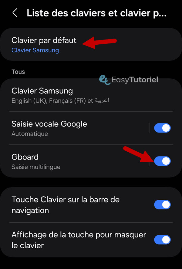 agrandir lettres clavier android 11