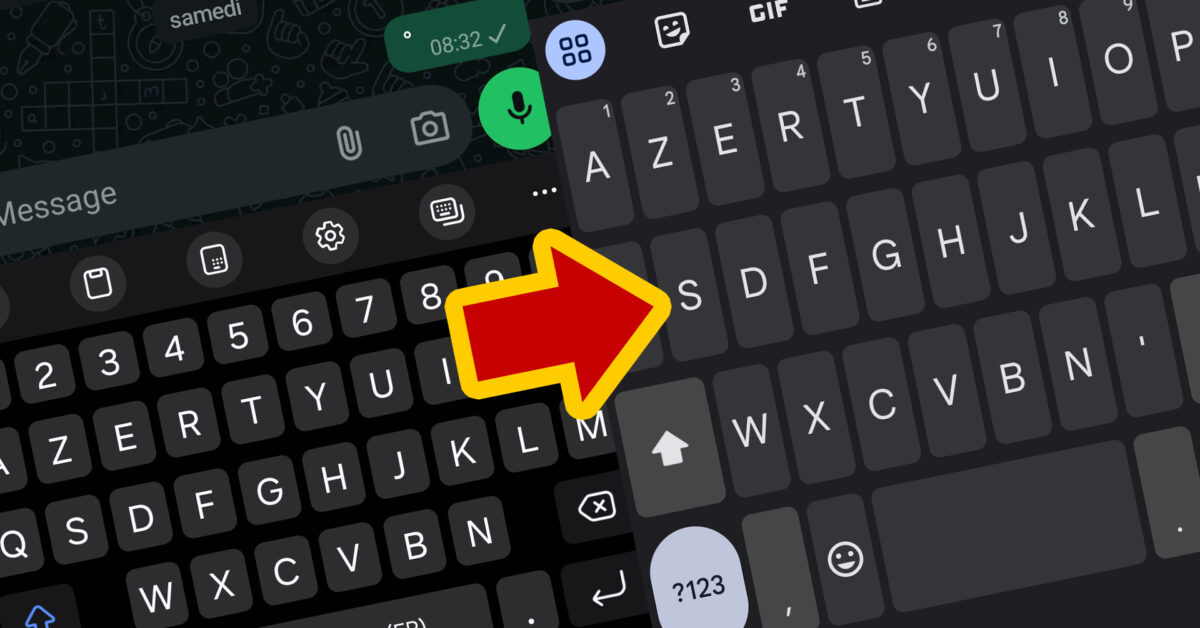 agrandir lettres clavier android gboard samsung