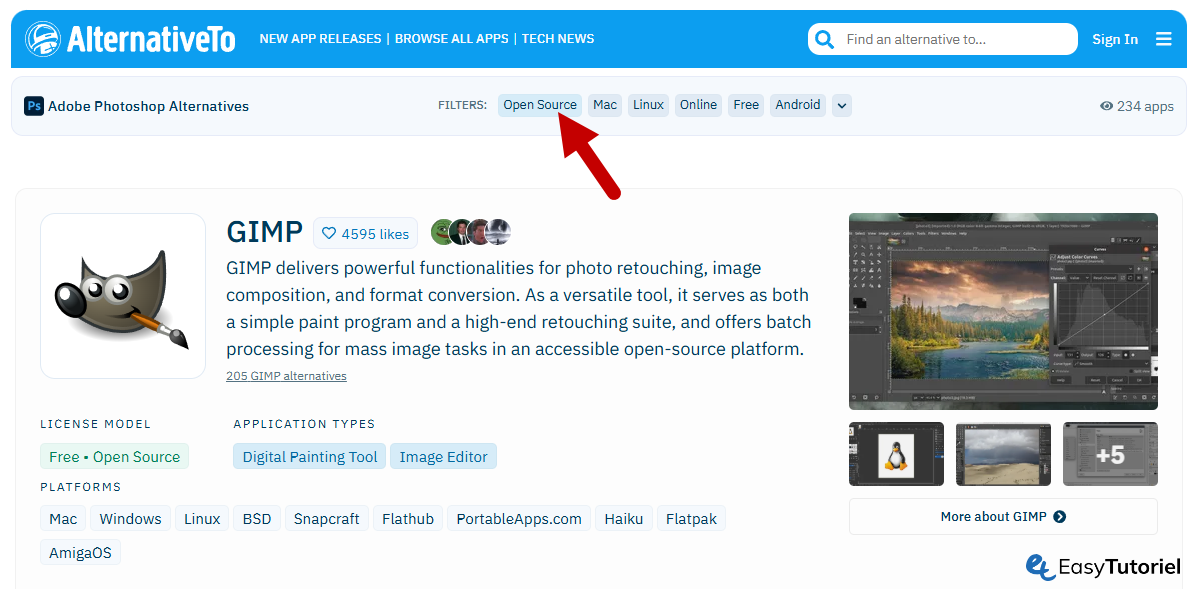 alternativeto open source
