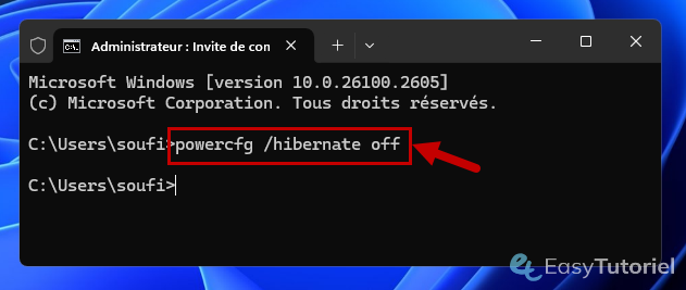 disque plein windows 10 desactiver hibernation