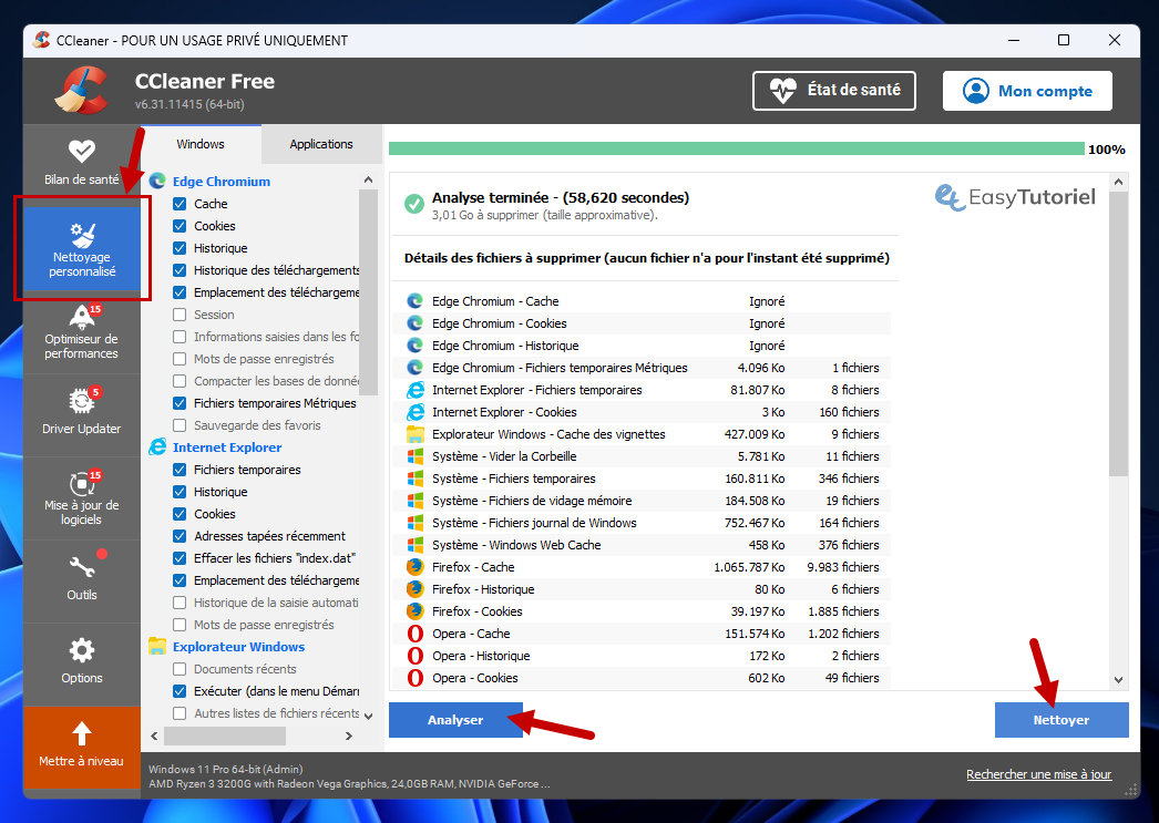 disque plein windows 15 ccleaner nettoyage