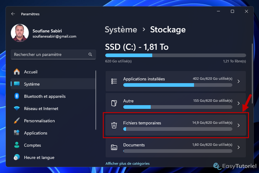 disque plein windows 5 fichiers temporaires stockage