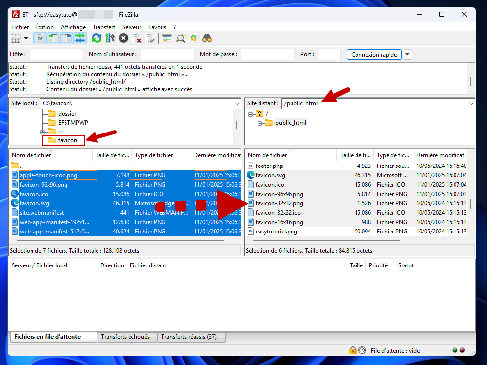 favicon 8 upload filezilla