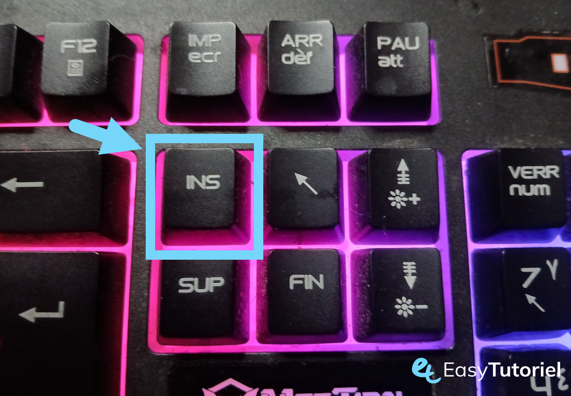 INS clavier fr windows word insersion insert