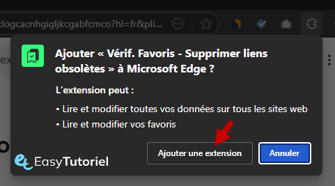 ajoute extension verif favoris edge