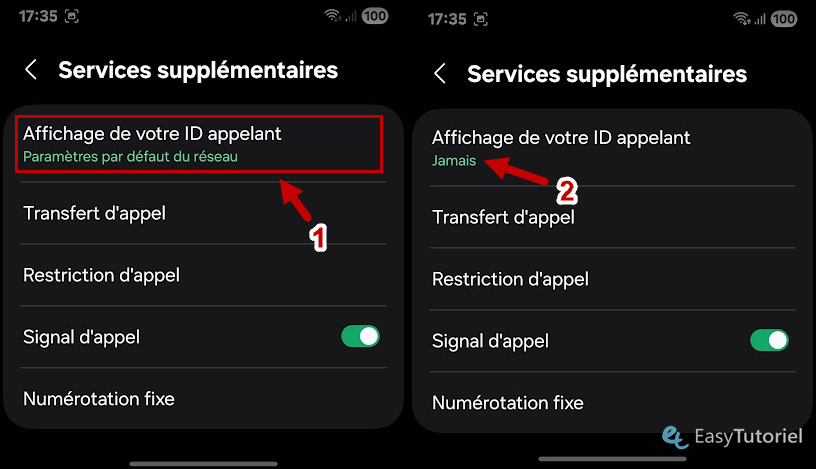 affichage de votre ID appelant