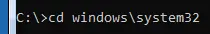 cd windows system32