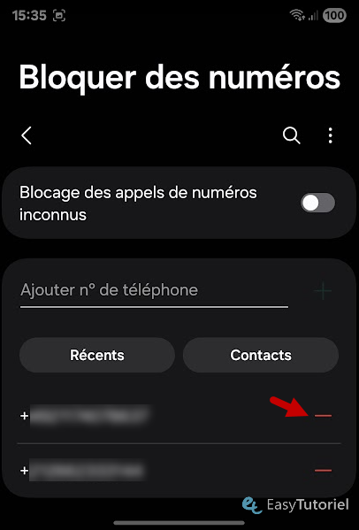 debloquer numero