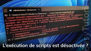 execution de scripts desactivee powershell