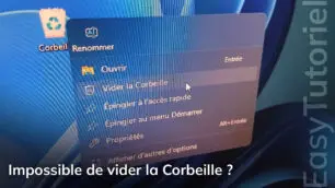 impossible de vider corbeille windows 11