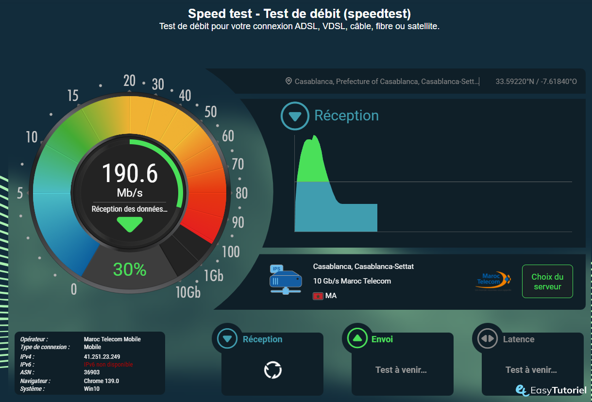 nperf com test vitesse internet