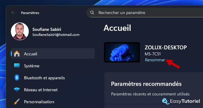 renommer pc
