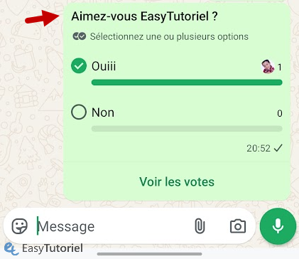 sondage cree avec succes