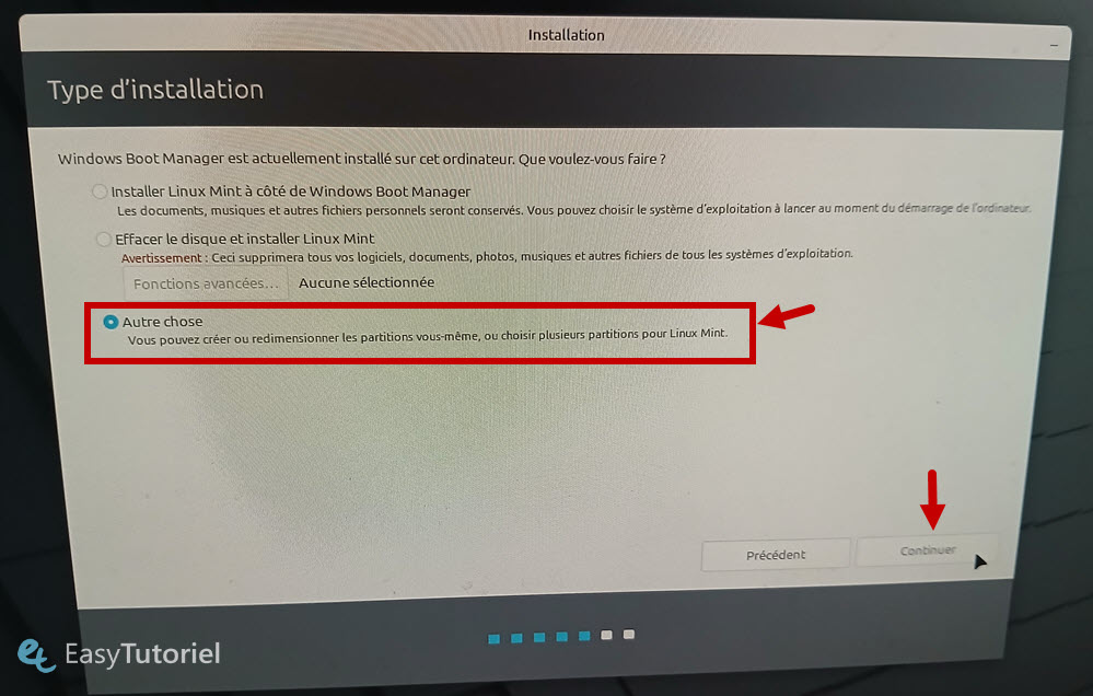 autre chose type installation linux mint