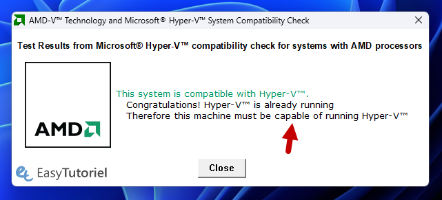 ce systeme est compatible avec hyper v amd v active