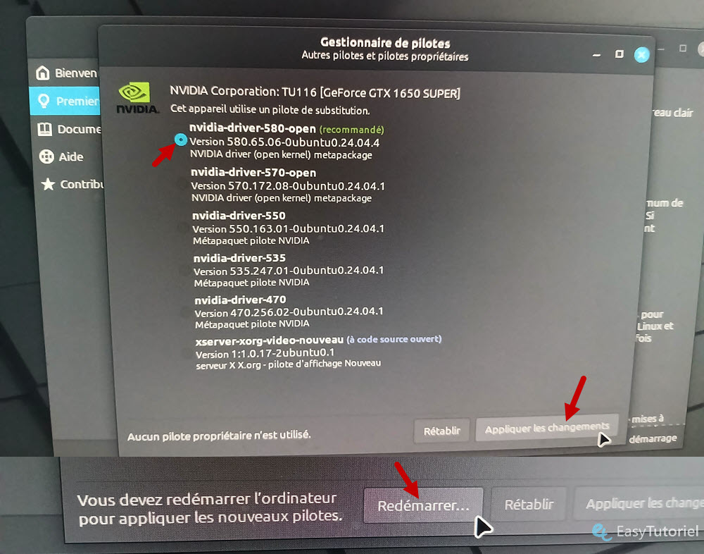 gestionnaire de pilotes driver manager nvidia