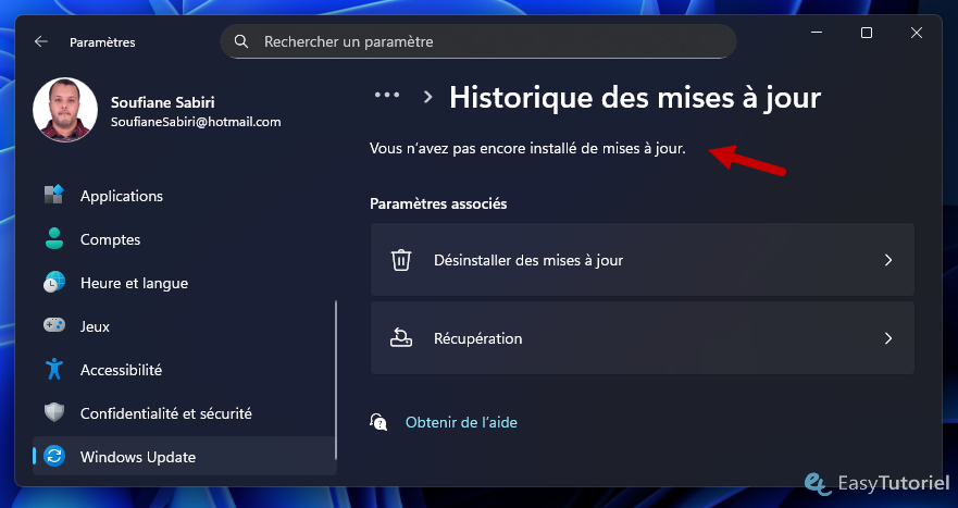 historique des mises a jour vide