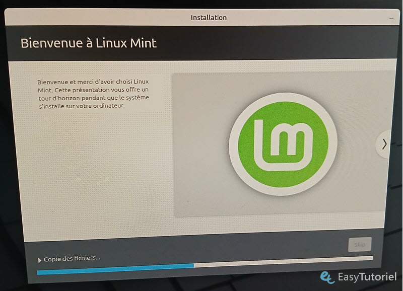 installation en cours linux mint