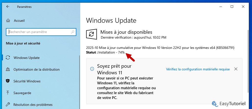 installer mises a jour windows update